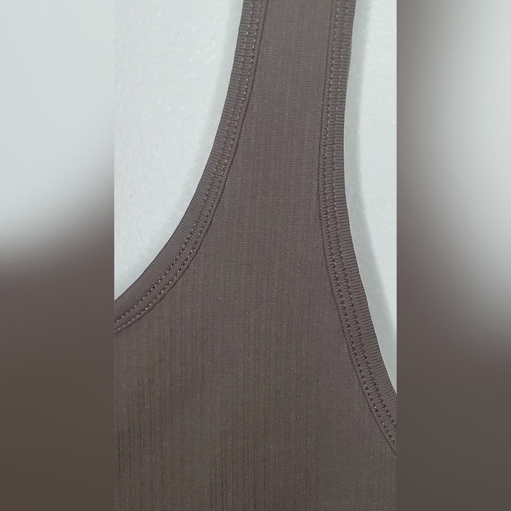 Giulia Size S Brown Sleeveless Ribbed Jumpsuit - Picture 2 of 7